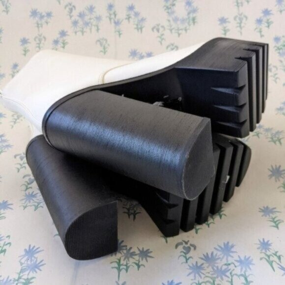 Lamoda Pure Freestyle Platform Ankle Boots 36 5 White Punk Goth Heels Lug Sole - Picture 6 of 10